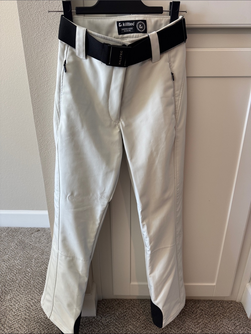 Killtec Women's White Ski Pants with Stretch Belt
